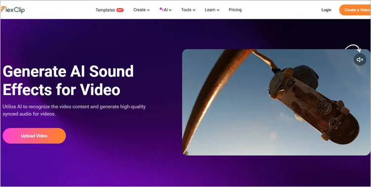FlexClip's Video to Wind Sound Generator