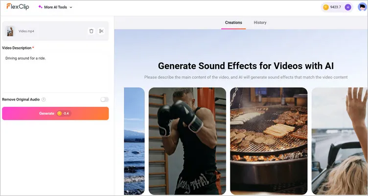 Create AI Wind Sound Effect from Video - Step 2
