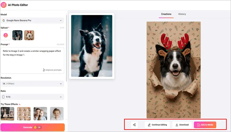 Create Wrapping Paper Photo with FlexClip Photo Editor - Download