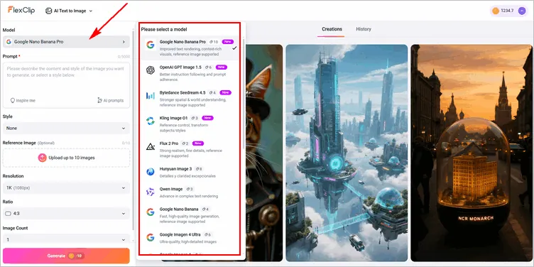 Create Wrapping Paper Photo with AI Image Generator - Select Model