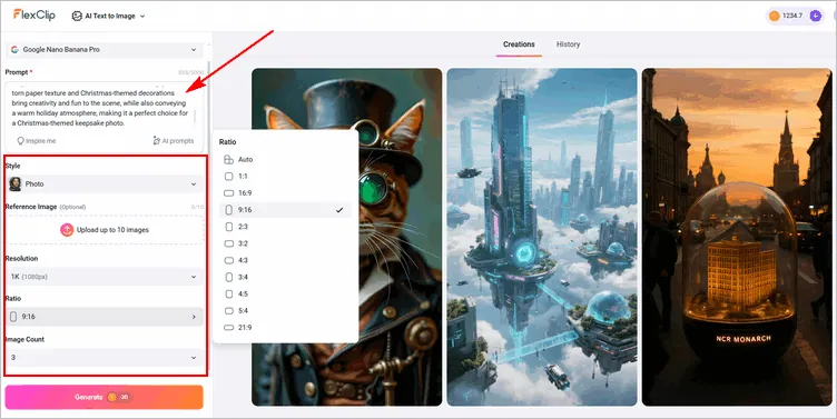 Create Wrapping Paper Photo with AI Image Generator - Prompt & Setting