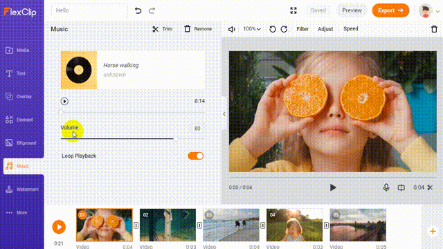 Export YouTube video with added background music