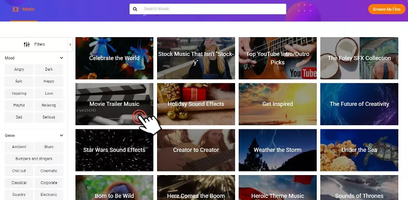 Use FlexClip’s music library