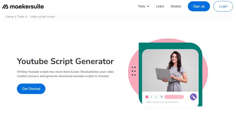 Best YouTube Script Generator - Maekersuite