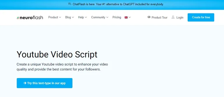 最好的YouTube脚本生成器- Neuroflash