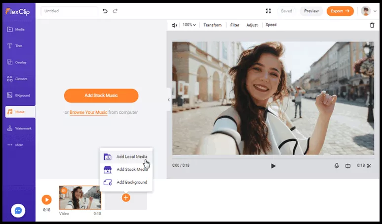 Upload your videos to FlexClip.