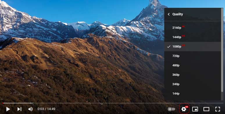 Adjust YouTube video quality while watching the YouTube video