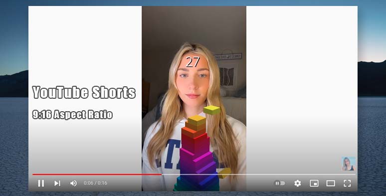 YouTube Shorts: 9:16 aspect ratio