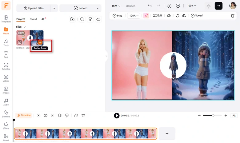 Apply YouTube to FlexClip Timeline