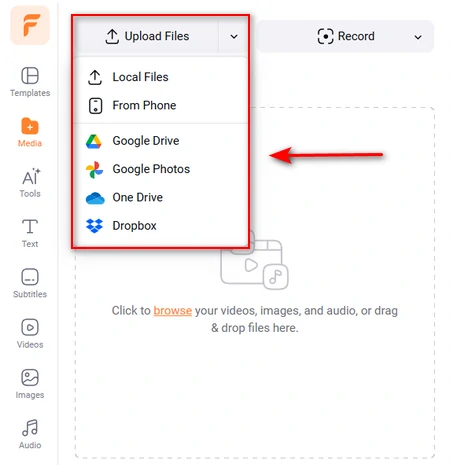 Upload YouTube Video to FlexClip