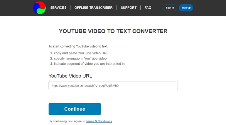 YouTube Video to Text Converter - 360 Converter