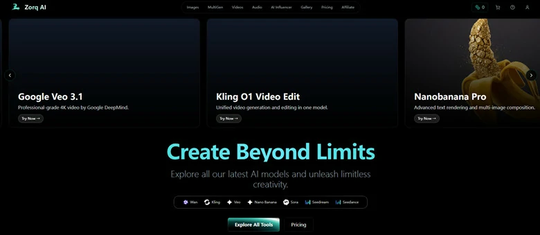 The Main Page of Zorq AI