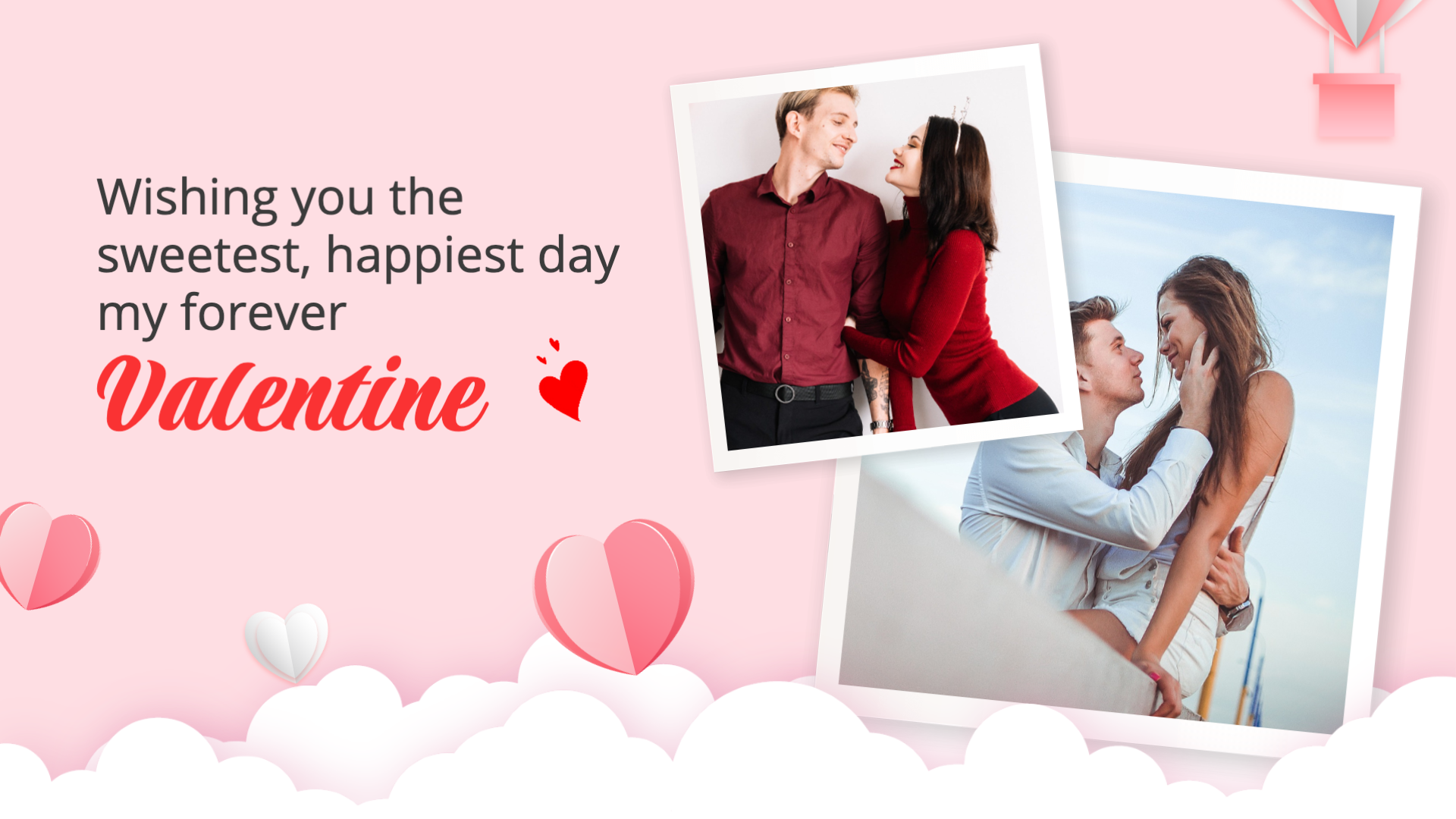 Customizable Elegant Happy Valentines Day Greeting Slideshow Video ...