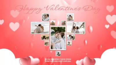 Happy Valentines Day Love Heart Romantic Photo Collage Instagram Post