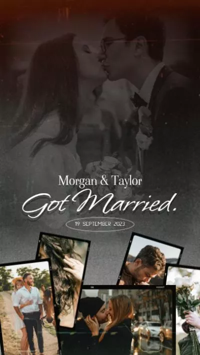 Dark Classic Minimalist Film Book Love Memory Bride Groom Introduction Collage Wedding Slideshow