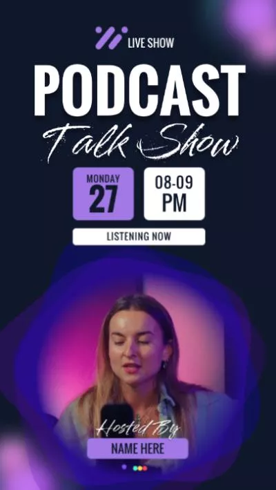 Gradient Purple Podcast Talk Show Subtitles Live Stream Music Life Youtube Channel Intro