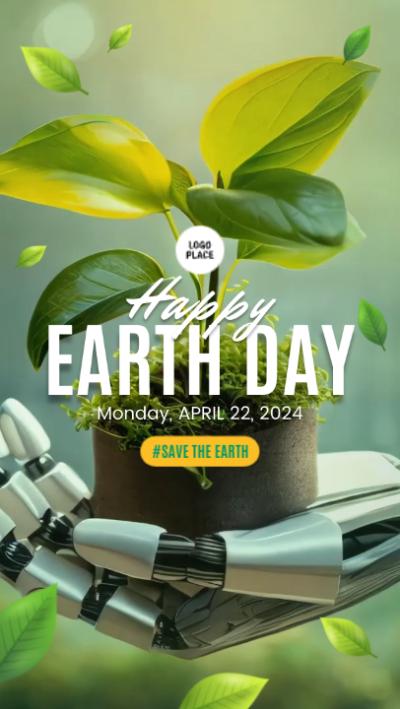 Customizable Happy Earth Day Green Save The Nature Public Benefit ...