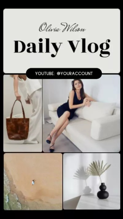 Minimalist Collage Family Fashion Lifestyle Youtube Intro Outro