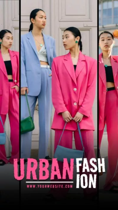 Minimalist Style Pink New Urban Fashion Promo Collage