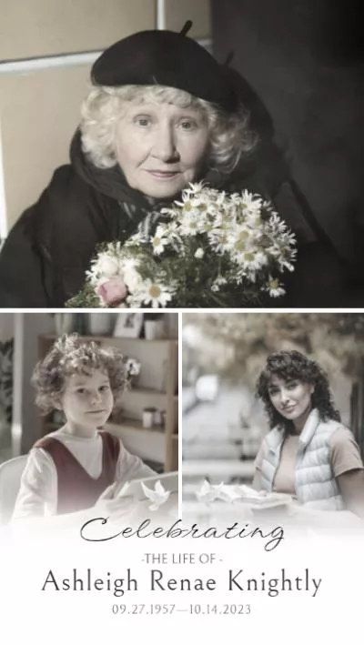 Retro Vintage Minimalist Memorial Tribute Funeral Collage Photo Slideshow