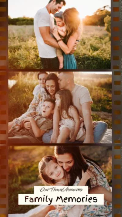 Romantic Film Family Travel Memories Photo Collage Slideshow