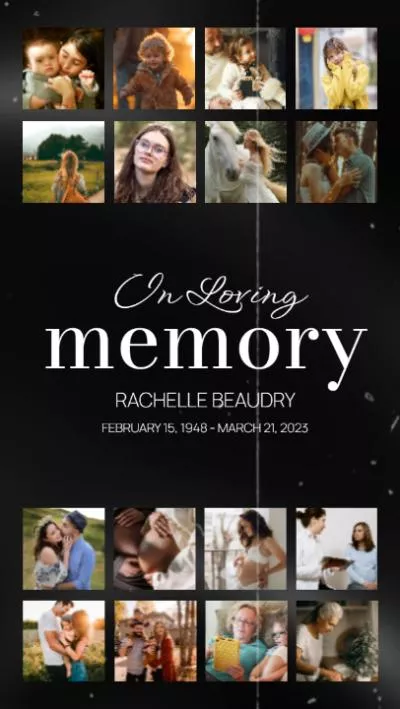 Vintage Film Minimalist Memorial Tribute Funeral Collage Photo Slideshow