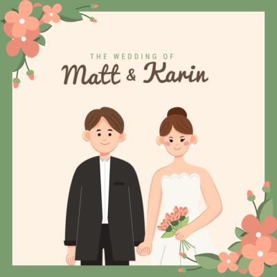 Customizable Cartoon Wedding Invitation Video Template by FlexClip