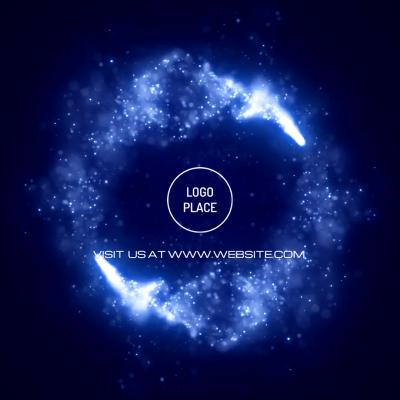 Customizable Logo Intro Abstract Blue Cyclic Magic Bokeh Particles ...