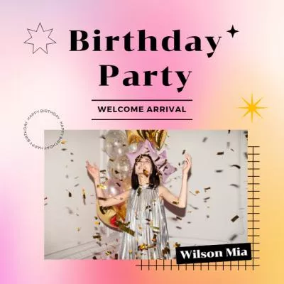 Pink Birthday Celebration Party Invite