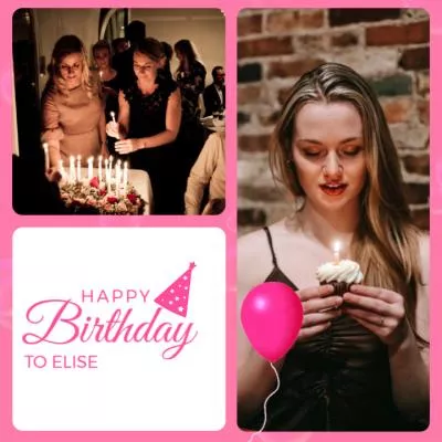 Pink Birthday Collage