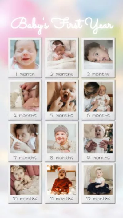 1st Birthday Countdown Cute Collage Family Slideshow