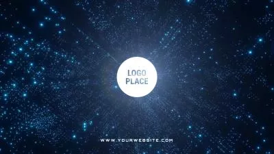  3d Animation Of Blue Abstract Tech Background Company Business Logo Intro