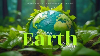 Customizable 3d Happy Earth Day Natural Environment Logo Intro Video ...