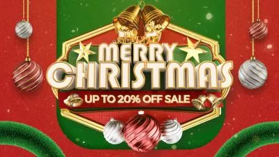 3d Merry Christmas Holiday Shop Sale Promo