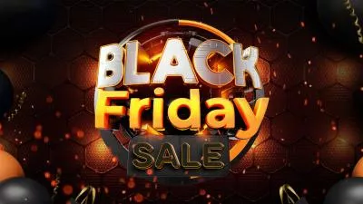 3D Realistic Black Friday Products Sale