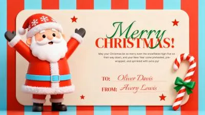 3d Santa Claus Christmas Happy Greeting Wishing Card