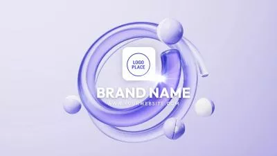  3d Transparent Glass Ring Brand Logo Reveal