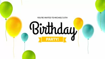5歳の誕生日パーティーの招待状