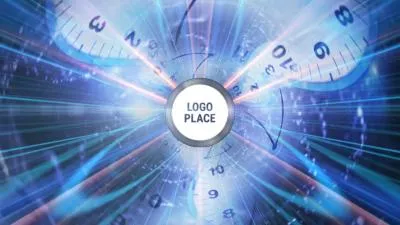  Abstract Blue Magic Time Travel Movie Business Logo Reveal Intro