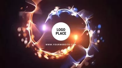  Abstract Golden Colorful Glitter Business Technology Futuristic Logo Reveal