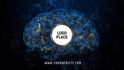  Abstract High Tech Blue Brain Data Business Logo Intro Outro