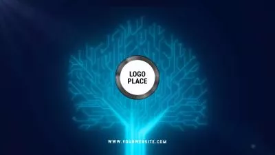  Abstract High Tech Blue Data Tree Ai Future Business Logo Intro Outro