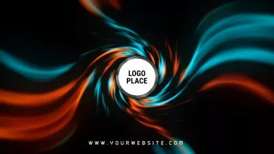  Abstract Orange Blue Flow Rotate Circle Tech Logo Intro Outro