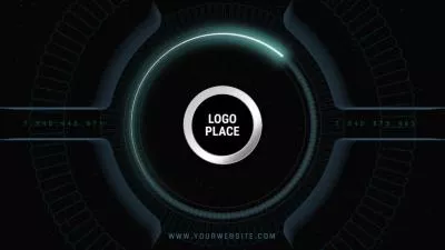  Abstrct Futuristic Interface Circles Particles Rotating Logo Intro