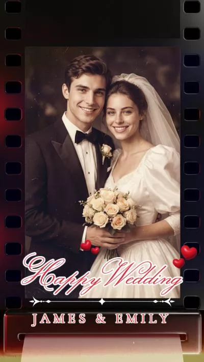 Ai Camera Happy Wedding Retro Suit Couple Photo Change Instagram Tiktok Social Media
