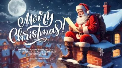 Ai Cartoon Night Santa Merry Christmas Greeting Wishes Music Intro
