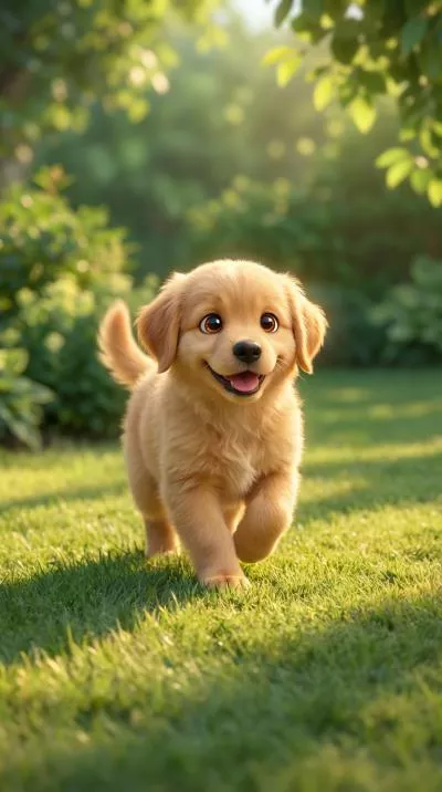 Ai Cute Puppy Dog Running On Grass Instagram Tiktok Social Media