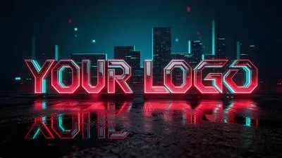 Ai Cyberpunk Neon Sci Fi Business Logo Reveal Intro