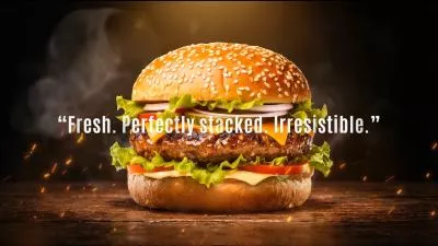 AIファイアバーガーのファストフードプロモーション広告