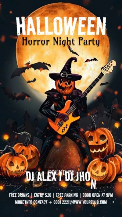 Ai Generated Halloween Music Party Invitation